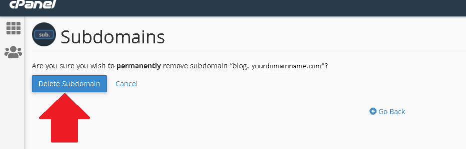 HOW TO DELETE A SUBDOMAIN