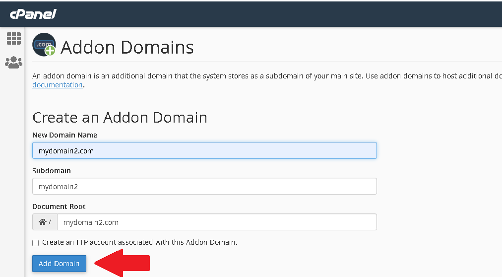 How to Create an Add On Domain