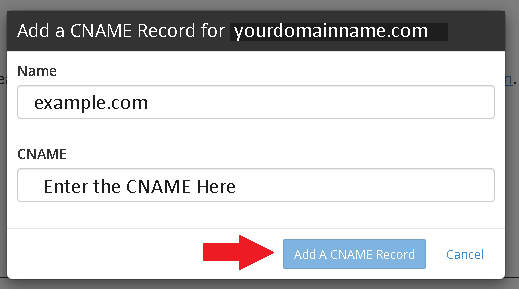 HOW TO CREATE A CNAME RECORD ON THE CPANEL